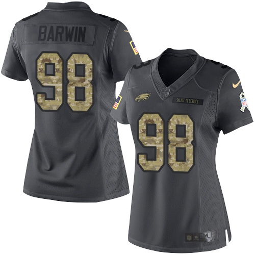 Women's Limited Connor Barwin Nike Jersey Black - #98 2016 Salute to Service NFL Philadelphia Eagles